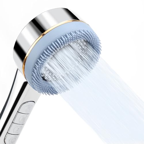 Duschkopf mit Hohem Druck – 4 Modi, Handbrause mit Filter PP, Silikonmassage, Wassersparend, Multifunktionaler Duschkopf für Besseres Duschen von Lrocotanc