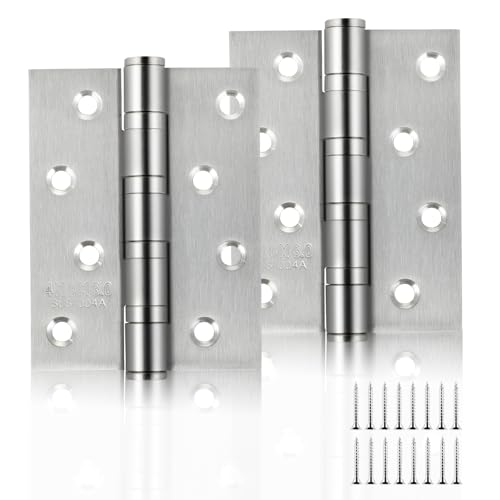 Edelstahl Türscharniere für Holztüren – Kugelgelagerte Scharniere – 2 Stück, 10 cm – Schwerlast Türscharniere mit 8 Löchern – Silber, für Haustüren & Zimmertüren – Innen & Außen, Scharniere Klappbar Edelstahl Türscharniere für Holztüren – Kugelgelagerte Scharniere – 2 Stück, 10 cm – Schwerlast Türscharniere mit 8 Löchern – Silber, für Haustüren & Zimmertüren – Innen & Außen, Scharniere Klappbar von Lrocotanc
