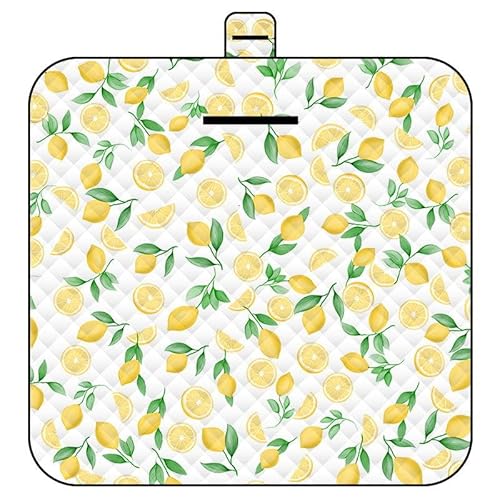 Lrocotanc Picknickmatte 2mx2m (Zitrone) – Große Faltbare wasserdichte Picnic Blanket - Outdoor Krabbeldecke & Strandmatte | Waschbare Picknickdecken für Camping, Garten & Strand von Lrocotanc