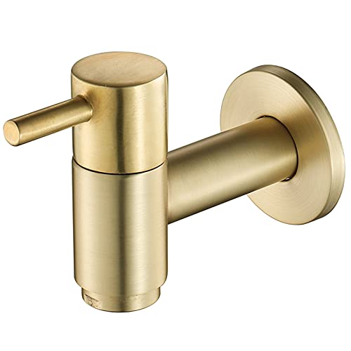 Lrporyvn GebüRstetes Gold Rundes Kupfer Wand Waschmaschine Wasserhahn Mopp Pool Wasserhahn Garten Outdoor Badezimmer Wasserhahn von Lrporyvn