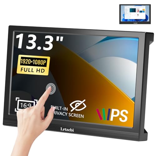 Lrtzcbi Tragbarer Monitor Touchscreen 13,3 Zoll, 1920x1080P FHD IPS Eingebauter Sichtschutz mit HDMI, Tragbarer Monitor für Laptop/PC/Switch/PS/Xbox/Raspberry Pi Lrtzcbi Tragbarer Monitor Touchscreen 13,3 Zoll, 1920x1080P FHD IPS Eingebauter Sichtschutz mit HDMI, Tragbarer Monitor für Laptop/PC/Switch/PS/Xbox/Raspberry Pi von Lrtzcbi