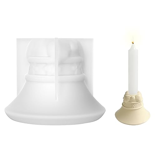 3D Silikonform Weihnachten Kerzenform Schneemann Kerzenform Glocke Kerzenform Elch Kerzenform Resin Silikonformen DIY für Duftkerze Handwerk Haus Ornament (Glocke) von Lrxinki