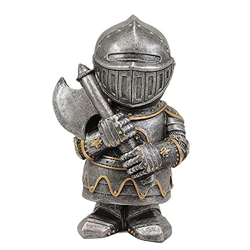 Lrxinki Gartenzwerg Ritter Wache Gartenzwerg Ornamente, 13cm Tall Outdoor Mittelalter Kreuzritter Ritter Anzug Statue Wasserdicht Harz Ornament, Für Hof Rasen Garten Dekorationen(003) von Lrxinki
