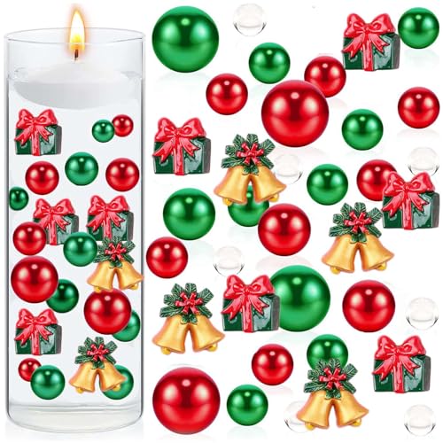 Lrxinki Vasenfüller Weihnachten Perlen Wasserperlen Durchsichtig Schwimmkerzen, Christmas Floating Candles, Schwebende Weihnachtsperlen für Zuhause, Esstisch, Partydekoration (Weihnachts Set-6066pcs) von Lrxinki
