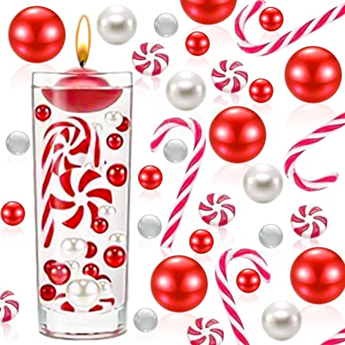 Lrxinki Vasenfüller Weihnachten Perlen Wasserperlen Durchsichtig Schwimmkerzen, Christmas Floating Candles, Schwebende Weihnachtsperlen für Zuhause, Esstisch, Partydekoration (Weihnachts Set-6054pcs) von Lrxinki