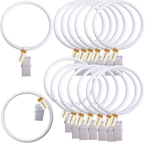 Lsgoodcare 20 Stück Duschvorhangklammern mit Ringen Weiß 50mm Starke Metall dekorative Fenster Vorhang Clip Ringe 2Inch Badezimmer Cafe Vorhang Clip Ring Haken für Drapery Lsgoodcare 20 Stück Duschvorhangklammern mit Ringen Weiß 50mm Starke Metall dekorative Fenster Vorhang Clip Ringe 2Inch Badezimmer Cafe Vorhang Clip Ring Haken für Drapery von Lsgoodcare