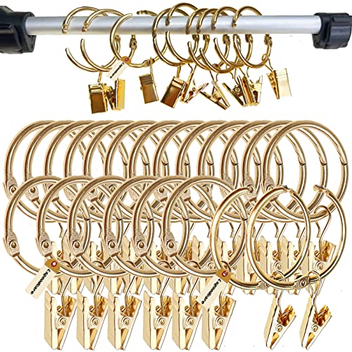 Lsgoodcare 30 Stück zu öffnende Vorhangklammern mit Ringen 50mm, Metall-Duschfenster-Vorhanghaken Gold, dekorative Öffnungsringe für Vorhänge im Badezimmer Lsgoodcare 30 Stück zu öffnende Vorhangklammern mit Ringen 50mm, Metall-Duschfenster-Vorhanghaken Gold, dekorative Öffnungsringe für Vorhänge im Badezimmer von Lsgoodcare
