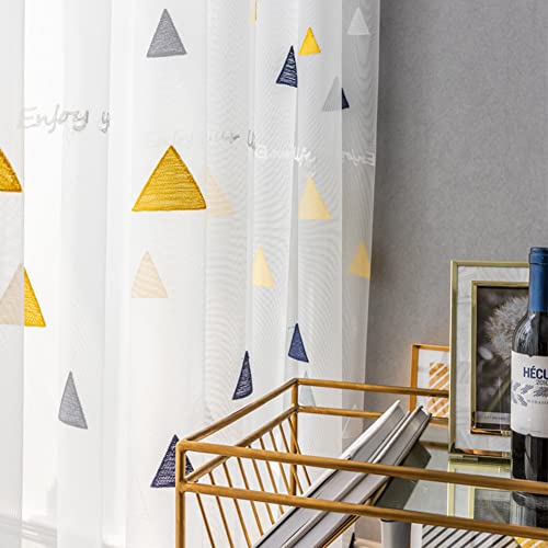 Lsimeru 2er-Pack Dreieck Gardinen Vorhäng Wohnzimmer Transparent Kräuselband 245x140 Stickerei Muster Voile Vorhange Fensterschal Lichtdurchlässig Dekoschal für Schlafzimmer Lsimeru 2er-Pack Dreieck Gardinen Vorhäng Wohnzimmer Transparent Kräuselband 245x140 Stickerei Muster Voile Vorhange Fensterschal Lichtdurchlässig Dekoschal für Schlafzimmer von Lsimeru