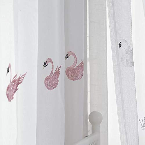 Lsimeru 2er Set Vorhang Gardinen Mädchenzimmer Transparent Rosa Schwan Krone Muster Kräuselband Voile Vorhänge Lichtdurchlässige Schals Fensterschal für Kinder 175x140 Lsimeru 2er Set Vorhang Gardinen Mädchenzimmer Transparent Rosa Schwan Krone Muster Kräuselband Voile Vorhänge Lichtdurchlässige Schals Fensterschal für Kinder 175x140 von Lsimeru