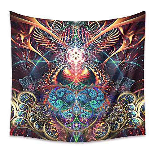 Lsimeru Psychedelic Wandteppich Abstrakte Kunst Blitz Lotus Bunt Wandbehang Trippy Hippie Boho Wandtuch Tapestry Wandkunst Wandtücher Schlafzimmer Deko 180x230 von Lsimeru