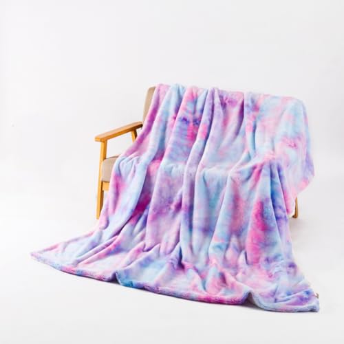 Lsimeru Regenbogen Kuscheldecke Lammfell Kinder Doppellagig Wohndecke Cashmere Feeling Weich Warm Kuschel Decke Extra Flauschig von Lsimeru