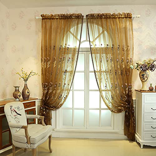 Lsimeru Retro Vorhänge Transparent Braun Vintage Barock Muster 2er Set Voile Luxus Gardinen Durchsichtig Stickerei Blumen Fensterschal Dekoschal mit Stangedurchzug 140x225 Lsimeru Retro Vorhänge Transparent Braun Vintage Barock Muster 2er Set Voile Luxus Gardinen Durchsichtig Stickerei Blumen Fensterschal Dekoschal mit Stangedurchzug 140x225 von Lsimeru