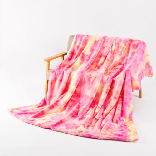 Lsimeru Wohndecken Kuscheldecke Regenbogen Flauschig 160x200 Rosa Gelb Bunt Sherpa Decke Weich Warm Lammfelldecke Flanelldecke Wendedecke Sofadecke Couchdecke von Lsimeru