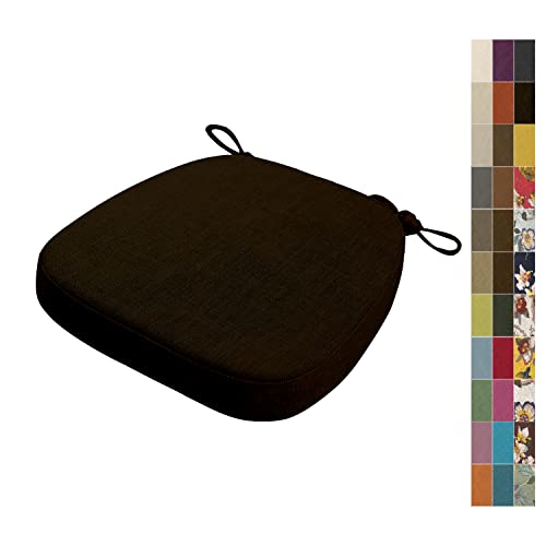 Lsjoaw 1 Stück Sitzkissen Stuhl 43X40X35X5cm Stuhlkissen mit Bändern Rutschfestes Sitzpolster Dekokissen Stuhlkissen Gartenkissen für Gartenstuhl Esszimmerstuhl Bürostuhl,Color#28 Black von Lsjoaw