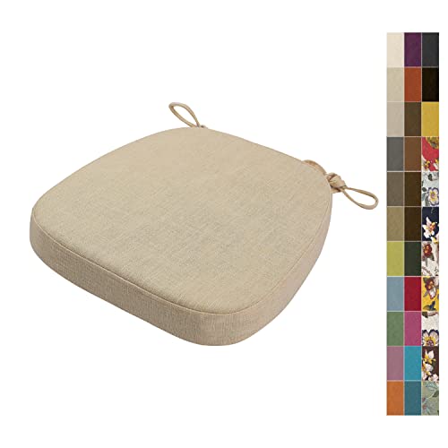 Lsjoaw 1 Stück Sitzkissen Stuhl 43X42X33X8cm Stuhlkissen mit Bändern Rutschfestes Sitzpolster Dekokissen Stuhlkissen Gartenkissen für Gartenstuhl Esszimmerstuhl Bürostuhl,Color#2 Khaki von Lsjoaw