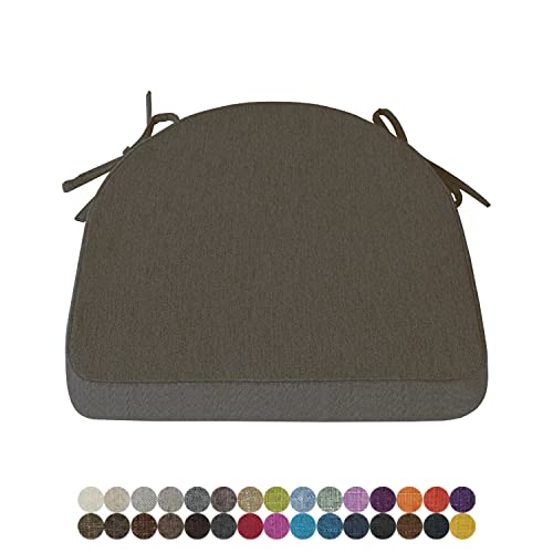 Lsjoaw 1 Stück Stuhlkissen Sitzkissen Stuhl 40X38X38X5 Sitzpolster mit Bindeband Rutschfestes Zierkissen Gartenkissen Halbrund Auflage für Stühle Indoor/Outdoor Sitzauflage,Grey von Lsjoaw