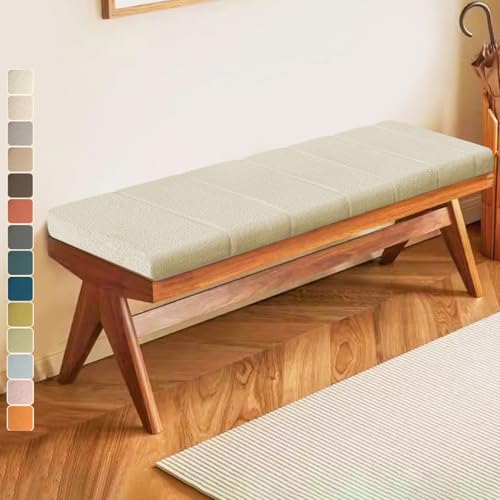 Lsjoaw Bankauflage 70 X 35 X 6CM Sitzkissen Bankpolster Wasserdicht Schmutzabweisend und Kratzfest Sitzkissen für Fensterbank Esstisch Gartenbank Schaukel Terrasse Bank Drinnen Sitz Milchteefarbe von Lsjoaw