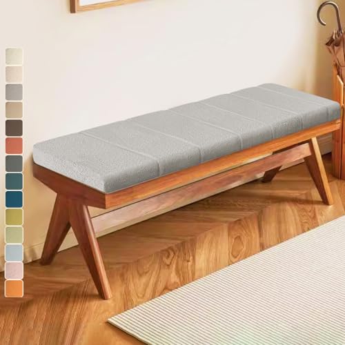 Lsjoaw Bankauflage 75 X 40 X 4CM Sitzkissen Bankpolster Wasserdicht Schmutzabweisend und Kratzfest Sitzkissen für Fensterbank Esstisch Gartenbank Schaukel Terrasse Bank Drinnen Sitz Grau von Lsjoaw