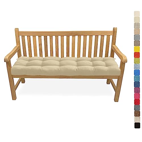 Lsjoaw Bankauflage Bankkissen 95X35X6CM Sitzauflage Sitzkissen Bank Bankpolster Sitzpolster Auflage für Gartenbank Sitzbank & Hollywoodschauke Outdoor/Indoor,Beige von Lsjoaw