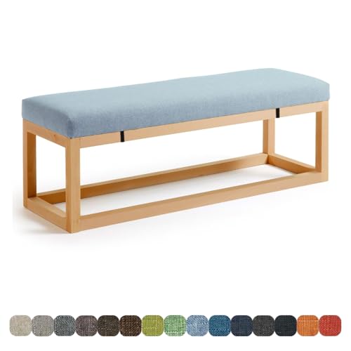 Lsjoaw Bankauflage Bankkissen Sitzauflage Sitzkissen Bank 100X40X3CM Stuhlkissen Bankpolster Schaukel mit abnehmbarem Bezug für Fensterbank Outdoor Gartenmöbel Terrasse Drinnen Sitz,Light Blue von Lsjoaw