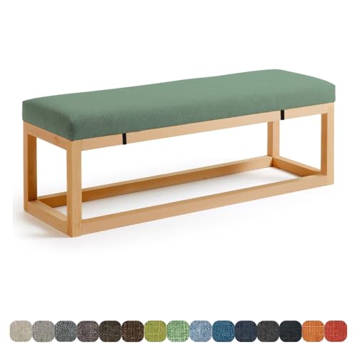 Lsjoaw Bankauflage Bankkissen Sitzauflage Sitzkissen Bank 100X45X3CM Stuhlkissen Bankpolster Schaukel mit abnehmbarem Bezug für Fensterbank Outdoor Gartenmöbel Terrasse Drinnen Sitz,Green von Lsjoaw