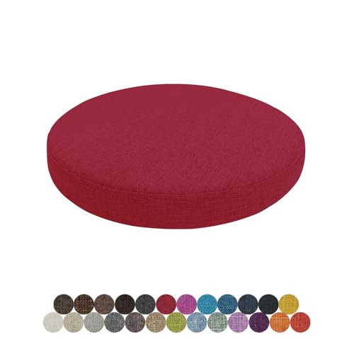 Lsjoaw Rund Sitzkissen Stuhlkissen 30X30X10CM(1 Pieces) Leinen Sitzpolster Abnehmbares Memory Schaum Runde Sitzauflage für Stuhl Bank Hocker Haus Küche Esszimmer Garten Büro,Rot von Lsjoaw