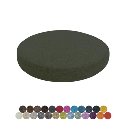 Lsjoaw Rund Sitzkissen Stuhlkissen 50 X 50 X 3CM(1 Pieces) Leinen Sitzpolster Abnehmbares Memory Schaum Runde Sitzauflage für Stuhl Bank Hocker Haus Küche Esszimmer Garten Büro,Dunkelgrau von Lsjoaw