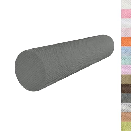 Lsjoaw Rundes Nackenkissen 50x15x15cm Nackenrolle 45D Hochelastischer Schwamm Lagerungsrolle Kissenrolle Knierolle Bolster Side Sleeper Grau von Lsjoaw