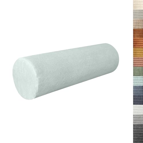 Lsjoaw Rundes Nackenkissen 60x20x20cm Cordstoff Nackenrolle 35D Schwamm Lagerungsrolle Kissenrolle Knierolle Bolster Side Sleeper MintgrüN von Lsjoaw