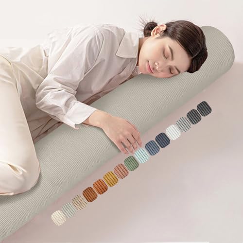 Lsjoaw Seitenschläferkissen 120x15x15cm Cordstoff+35DSchwamm Langes Kissen Body Pillow Körperkissen Rundes Ganzkörperkissen Stützkissen Erwachsene Kinder Umstandskissen Hellgrau Lsjoaw Seitenschläferkissen 120x15x15cm Cordstoff+35DSchwamm Langes Kissen Body Pillow Körperkissen Rundes Ganzkörperkissen Stützkissen Erwachsene Kinder Umstandskissen Hellgrau von Lsjoaw
