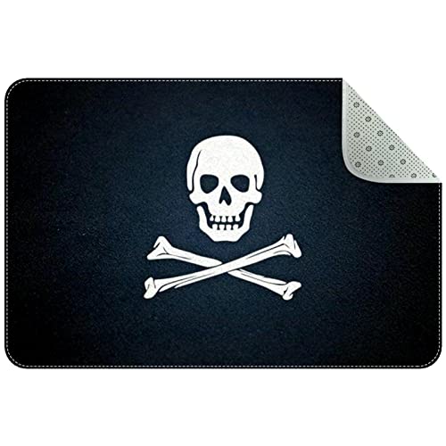 Alfombrilla de baño para baño con diseño de calavera, alfombrilla de bienvenida, alfombrilla de baño, alfombrilla de puerta delantera antideslizante y absorbente, felpudo lavable para entrada, patio, von Lsjuee