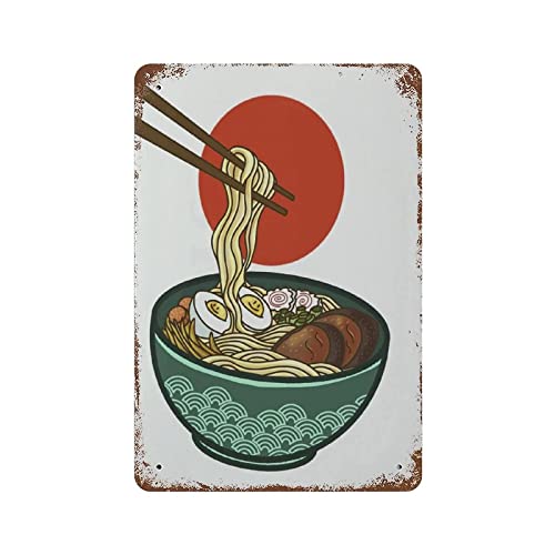 Blechschild aus Metall, Retro-Stil, Neuheit, Poster, Eisenmalerei, Ramen-Blechschild, japanisches traditionelles Lebensmittel-Blechschild, japanisches Kunstwerk, Geschenk, japanische Suppe, Blechschil von Lsjuee