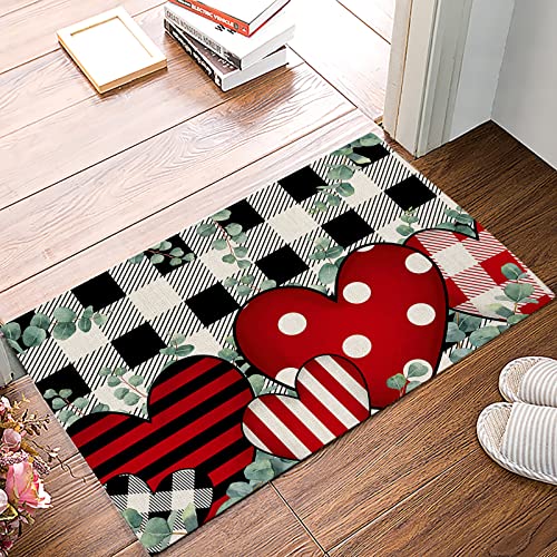 Felpudo de interior para el día de San Valentín, alfombrilla de bienvenida, alfombrilla de baño, alfombrilla de puerta delantera antideslizante y absorbente, felpudo lavable para entrada, patio, porch von Lsjuee