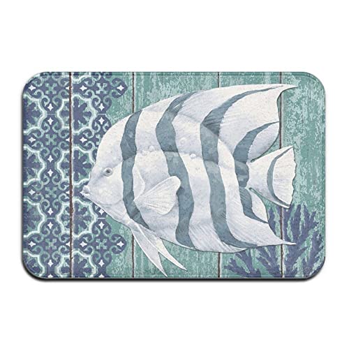 Felpudo de pez marino, alfombra suave y cómoda, alfombrillas de bienvenida antideslizantes para el hogar, cocina, lavable, alfombrillas de ducha decorativas para bañera, 16*24 pulgadas/40*60cm von Lsjuee