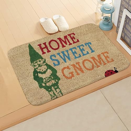 Hogar Dulce Gnomo Divertido Tapete de Bienvenida Antideslizante y Lavable Felpudo Novedad Decoración Alfombras de Puerta para Baño Interior Exterior 16 * 24in/40 * 60cm von Lsjuee