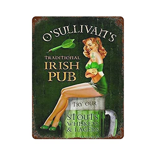 Irish Pub Sexy Lady Pin Up Girl Darts Retro Retro Metall Eisen Malerei Blechschild Wanddekoration Poster Aluminium Plaque für Cafe Bar Pub Home Bier Dekoration von Lsjuee