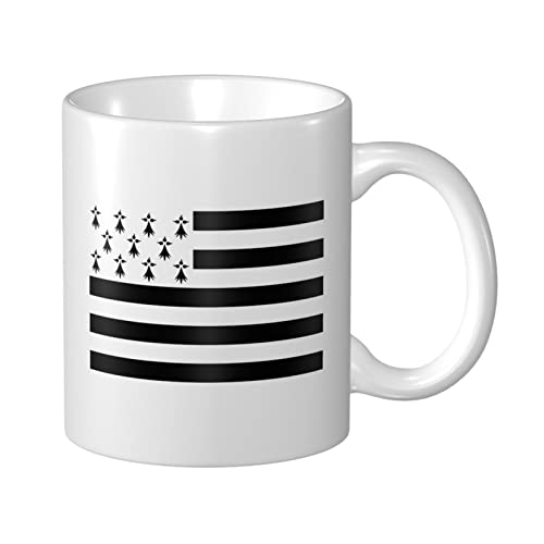 Kaffeetasse mit Flagge der Bretagne, 11 oz, doppelseitig bedruckte Tassen, Teetasse für tolles Geschenk, Büro, Zuhause, Kaffeetassen von Lsjuee