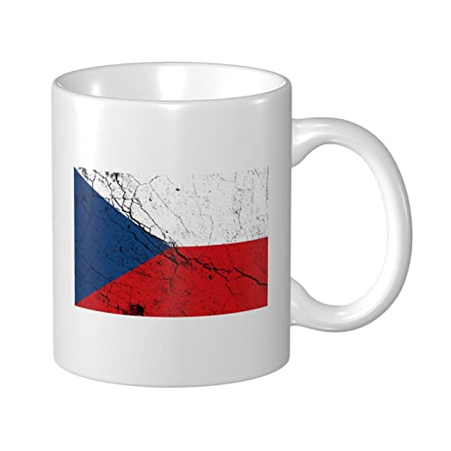 Kaffeetasse mit Flagge der Tschechischen Republik, Textureffekt, 11 oz, doppelseitig bedruckte Tassen, Teetasse für tolles Geschenk, Büro, Zuhause, Kaffeetassen von Lsjuee