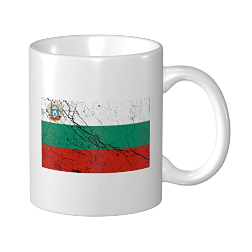 Kaffeetasse mit Flagge von Bulgarien, Textureffekt, 11 oz, doppelseitig bedruckte Tassen, Teetasse für tolles Geschenk, Büro, Zuhause, Kaffeetassen von Lsjuee
