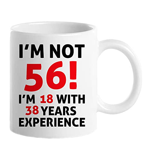 Lsjuee 56. Geburtstagsgeschenke für Frauen, lustige 56-jährige Geschenk-Kaffeetasse, 1965 56. Geburtstagstassen für Sie, Mutter, Tante, Ehefrau, Schwester, Oma, Freundin, 11 oz Teetasse von Lsjuee