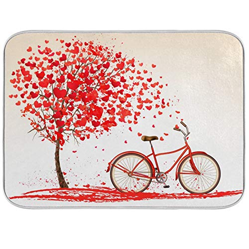 Lsjuee Alfombrillas de baño para Bicicleta Con diseño de Corazones de Amor de San Valentín, antideslizantes, lavables, absorbentes, para decoración del hogar, cocina, dormitorio (16 x 24) von Lsjuee