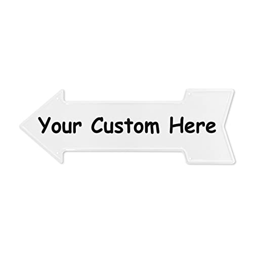 Lsjuee Custom Arrow Blechschilder Personalisiertes Left Arrow Metallschild Custom Street Sign mit Text Foto für Coffee Bar Home Store Yard Parking 18 x 6,3 Zoll von Lsjuee