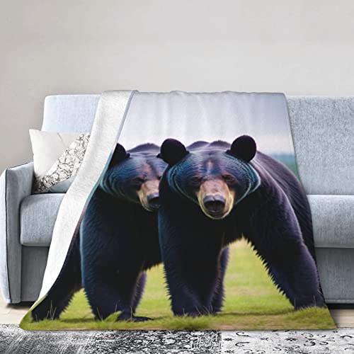 Lsjuee Decke mit Bärenmotiv, superweich, leicht, aus Flanell, für Wohnzimmer, Couch, Schlafzimmer von Lsjuee