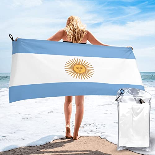 Lsjuee Flagge von Argentinien Mikrofaser-Strandtuch, schnell trocknend, übergroße Handtücher, Decke für Reisen, Pool, Camping von Lsjuee