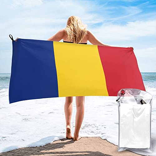 Lsjuee Flagge von Rumänien Mikrofaser-Strandtuch, schnell trocknend, übergroße Handtücher, Decke für Reisen, Pool, Camping von Lsjuee