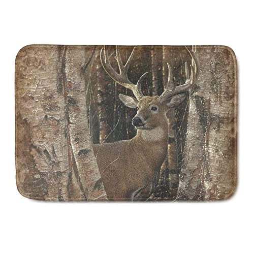 Lsjuee Forest Elk Deer Funny Welcome Mat antideslizante y lavable Felpudo Novedad Decoración Alfombras para puertas para baño Interior y Exterior 16 * 24in / 40 * 60cm von Lsjuee