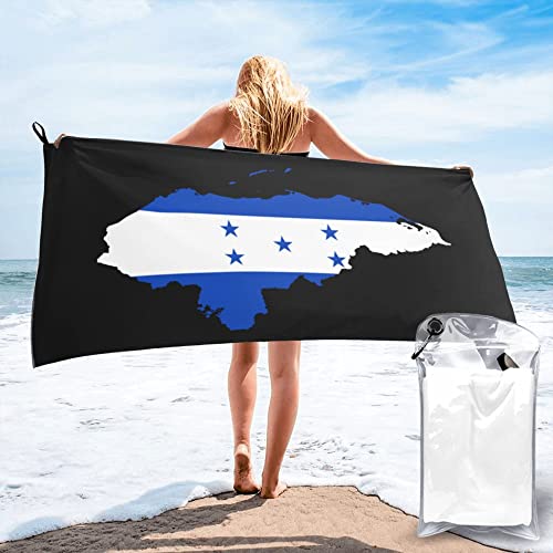 Lsjuee Honduras Flag Map Mikrofaser-Strandtuch, schnell trocknend, übergroße Handtücher, Decke für Reisen, Pool, Camping von Lsjuee