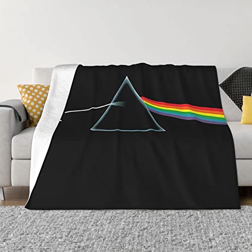 Lsjuee Pink Rainbow Floyd Fleecedecke, leichte, ultraweiche Mikro-Überwurfdecke für Sofa, Couch, Bett, Camping, Reisen – superweiche, gemütliche Mikrofaserdecke, 203,2 x 152,4 cm von Lsjuee