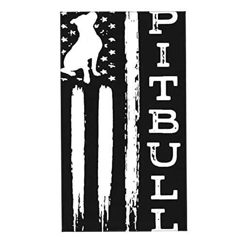 Lsjuee Pitbull Dog American Flag Handtuch 27,5 x 16 Zoll Hautfreundliches, saugfähiges Handtuch Waschlappen von Lsjuee