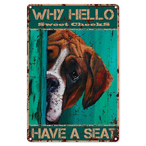 Lustiges Badezimmer-Metall-Blechschild, Vintage-Poster, Eisenmalerei, Plakette, Vintage-Why Hello Sweet Cheeks Have A Seat, Hunde-Blechschild für Büro, Zuhause, Bauernhaus-Dekoration, Blechschild, Wan Lustiges Badezimmer-Metall-Blechschild, Vintage-Poster, Eisenmalerei, Plakette, Vintage-Why Hello Sweet Cheeks Have A Seat, Hunde-Blechschild für Büro, Zuhause, Bauernhaus-Dekoration, Blechschild, Wan von Lsjuee